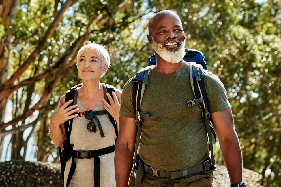 an older couple out on a hike